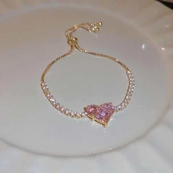 Zircon Rhinestone Pink Bracelet - Picture 3 of 5
